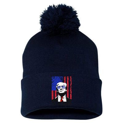 I’ll Be Back Funny Quote Trump 2024 July 4th Gift Pom Pom 12in Knit Beanie