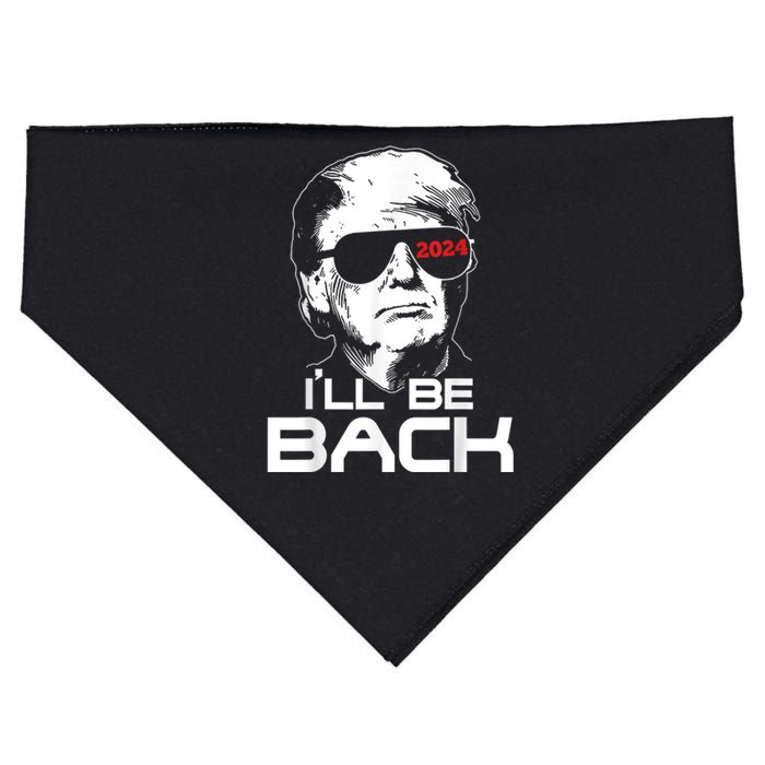 I'll Be Back Trump 2024 USA-Made Doggie Bandana