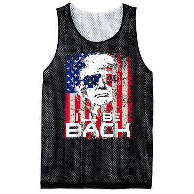 Ill Be Back Trump 2024 Vintage Donald Trump 4th Of July Mesh Reversible Basketball Jersey Tank