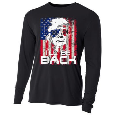 Ill Be Back Trump 2024 Vintage Donald Trump 4th Of July Cooling Performance Long Sleeve Crew