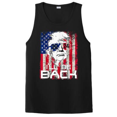 Ill Be Back Trump 2024 Vintage Donald Trump 4th Of July PosiCharge Competitor Tank