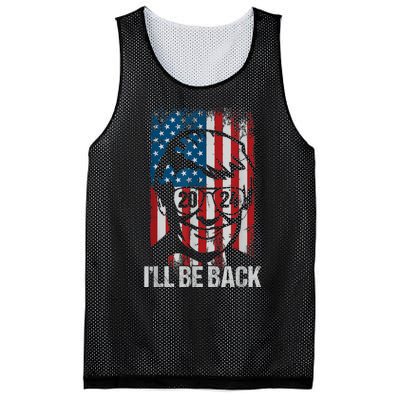 Ill Be Back Trump 2024 Vintage Donald Trump 4th Of July Mesh Reversible Basketball Jersey Tank