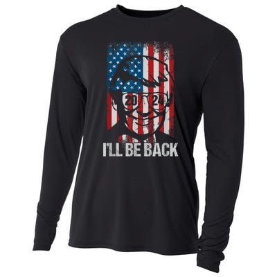 Ill Be Back Trump 2024 Vintage Donald Trump 4th Of July Cooling Performance Long Sleeve Crew