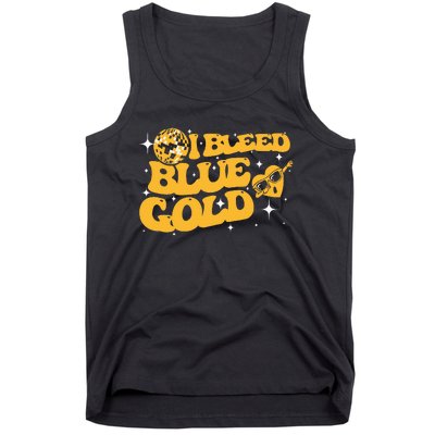 I Bleed Blue & Golds Back To School Game Sport Spirit Tank Top