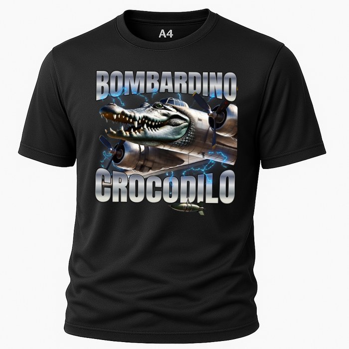 Italian Brainrot Bombardino Crocodilo Cooling Performance Crew T-Shirt