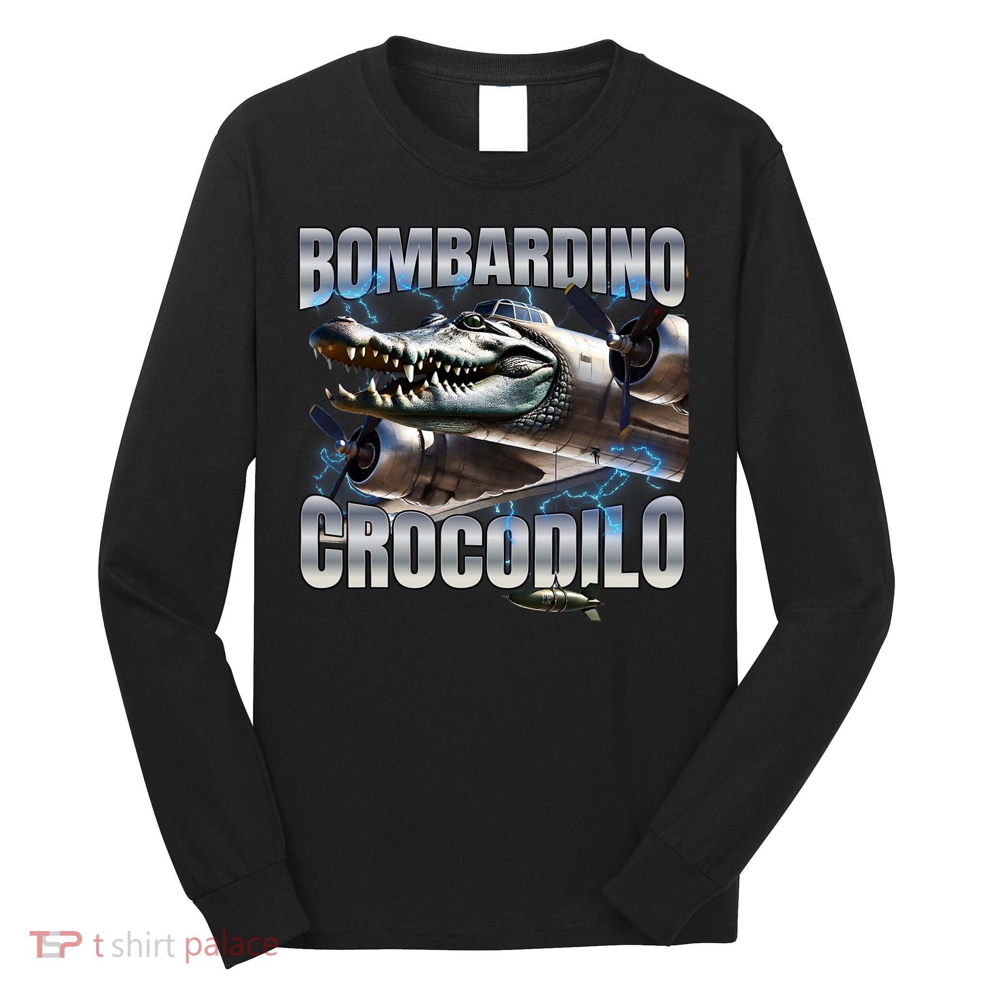 Italian Brainrot Bombardino Crocodilo Long Sleeve Shirt