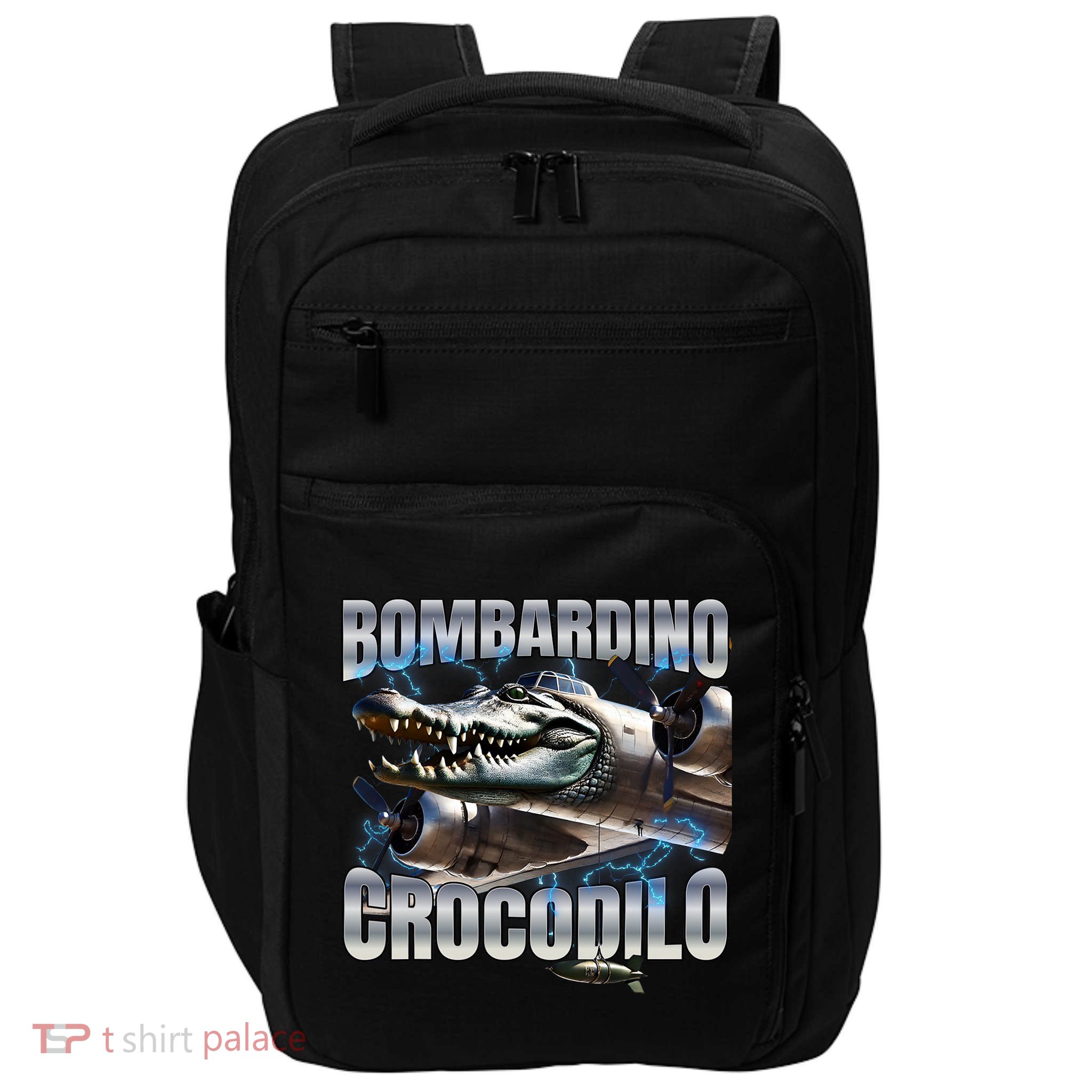 Italian Brainrot Bombardino Crocodilo Impact Tech Backpack