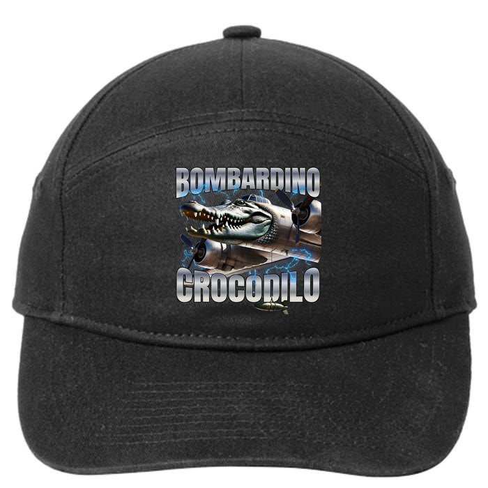 Italian Brainrot Bombardino Crocodilo 7-Panel Snapback Hat