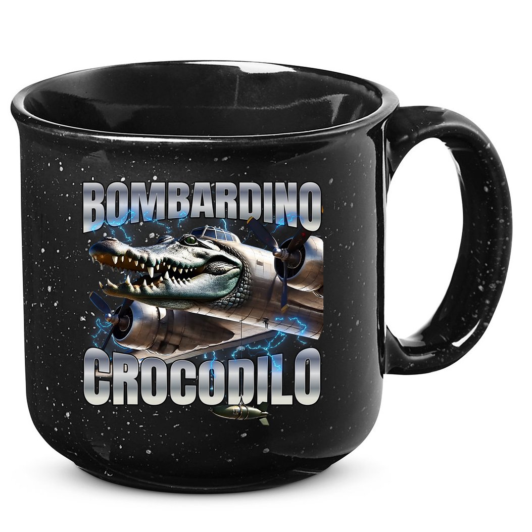 Italian Brainrot Bombardino Crocodilo 15oz Campfire Ceramic Mug