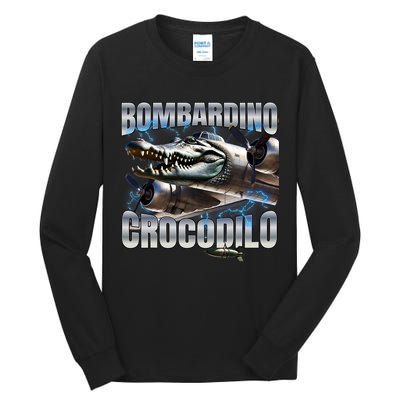 Italian Brainrot Bombardino Crocodilo Tall Long Sleeve T-Shirt