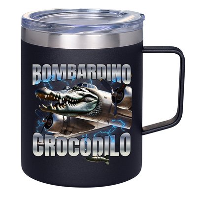 Italian Brainrot Bombardino Crocodilo 12oz Stainless Steel Coffee Mug