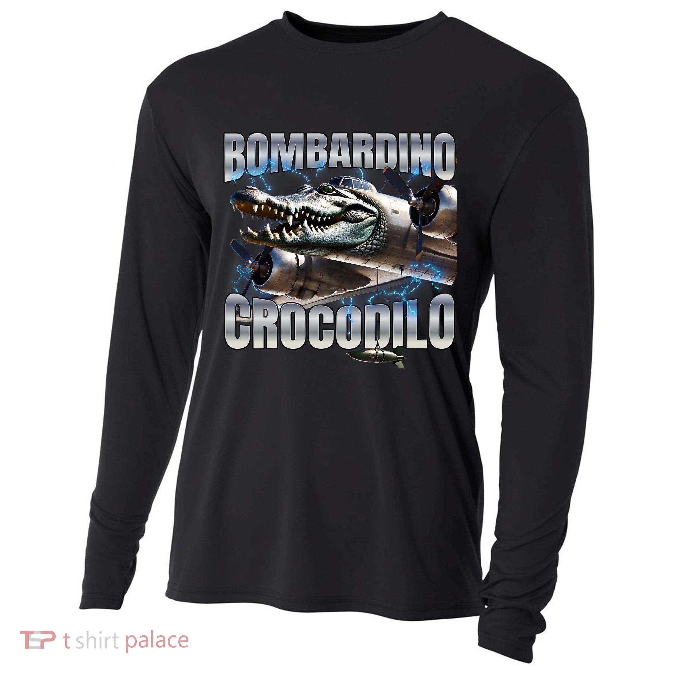 Italian Brainrot Bombardino Crocodilo Cooling Performance Long Sleeve Crew