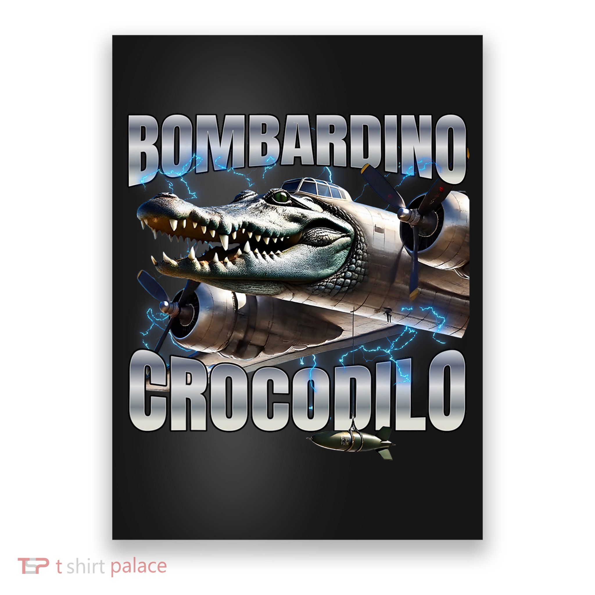Italian Brainrot Bombardino Crocodilo Poster