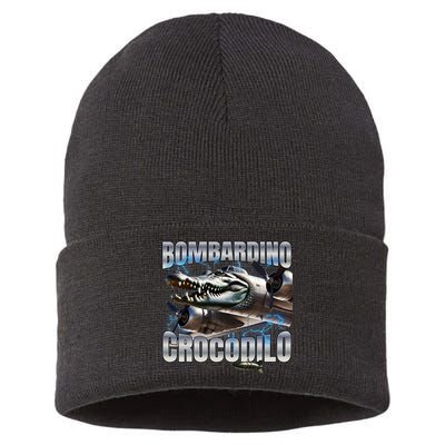 Italian Brainrot Bombardino Crocodilo Sustainable Knit Beanie