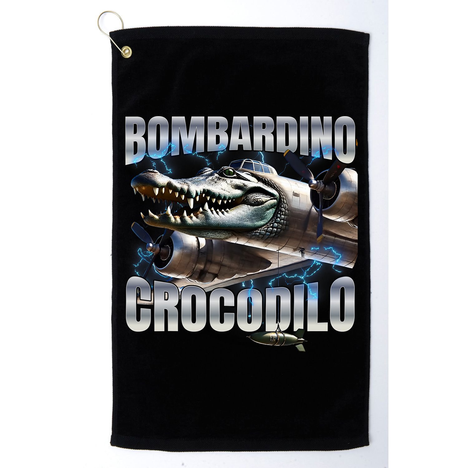 Italian Brainrot Bombardino Crocodilo Golf Towel