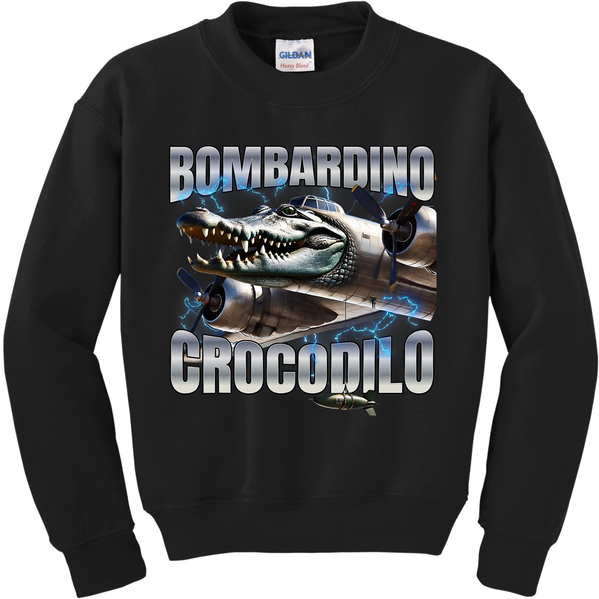 Italian Brainrot Bombardino Crocodilo Kids Sweatshirt