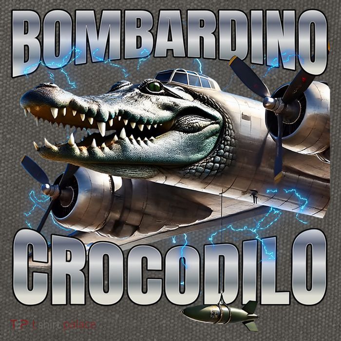 Italian Brainrot Bombardino Crocodilo Cotton Canvas Backpack