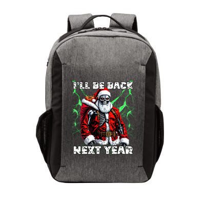 ILl Be Back Next Year Funny Si Fi Terminator Santa Vector Backpack