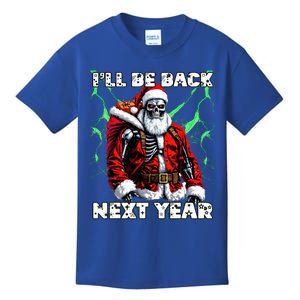 Ill Be Back Next Year Sifi Terminator Santa Kids T-Shirt