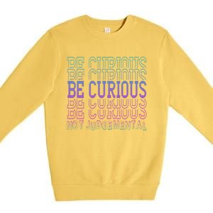 Inspirational Be Curious Not Judgetal Gift Premium Crewneck Sweatshirt