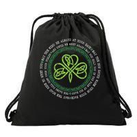 Irish Blessing Celtic Knot Patrick’S Day Shamrock Clover Drawstring Bag