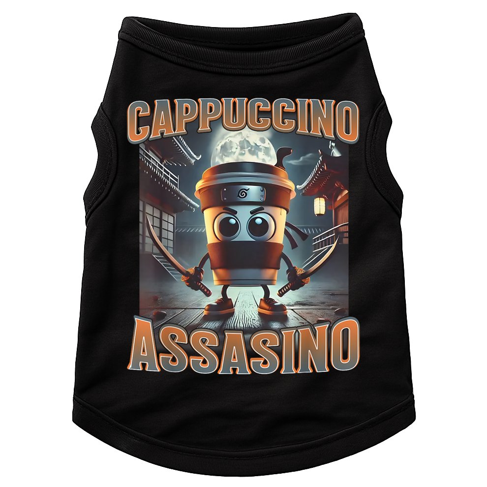Italian Brainrot Cappuccino Assassino, Funny Cappuccino Meme Doggie Tank