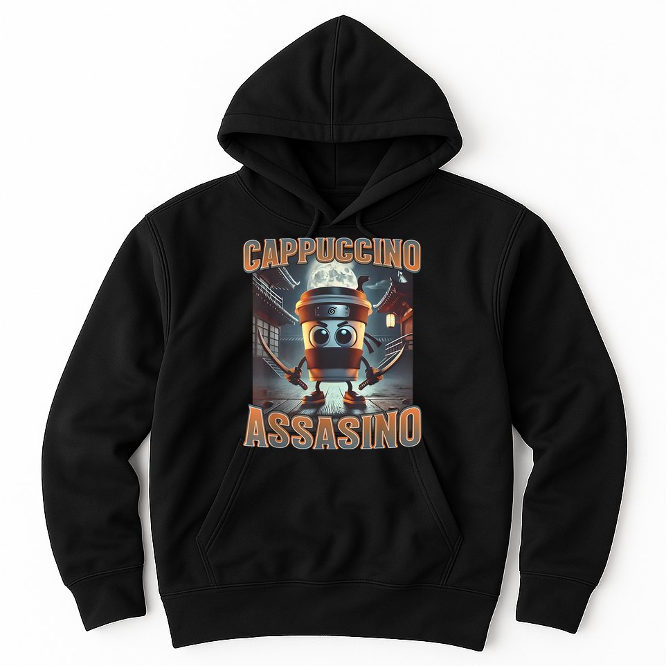 Italian Brainrot Cappuccino Assassino, Funny Cappuccino Meme Hoodie