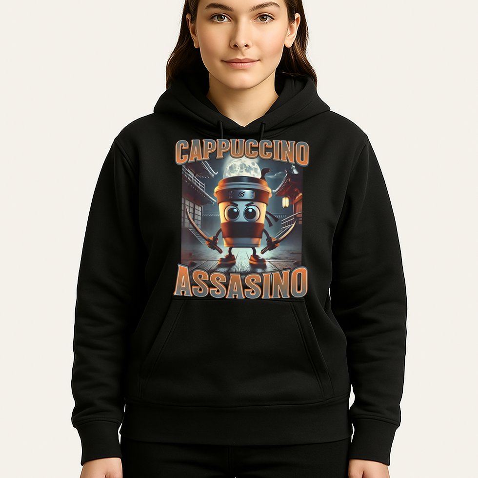 Italian Brainrot Cappuccino Assassino, Funny Cappuccino Meme Hoodie