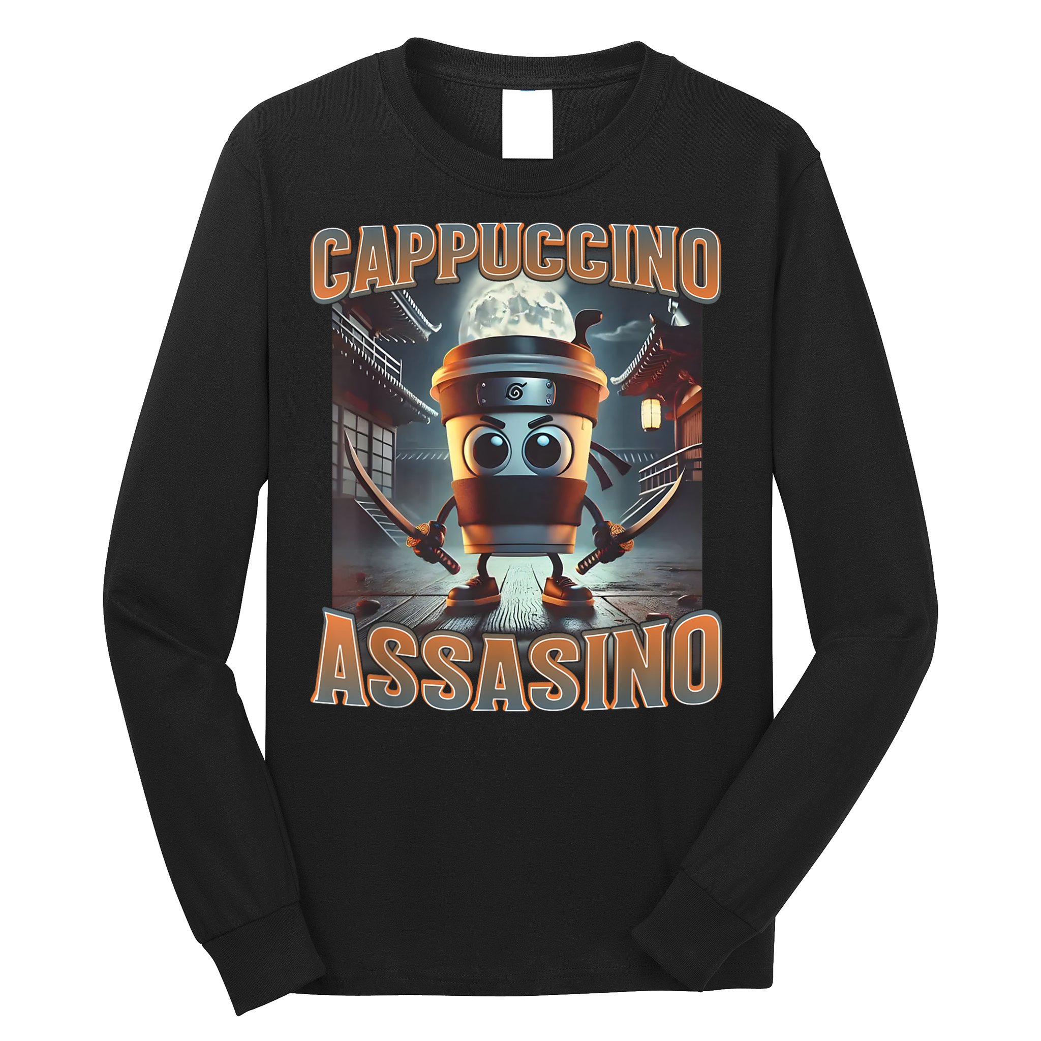 Italian Brainrot Cappuccino Assassino, Funny Cappuccino Meme Long Sleeve Shirt