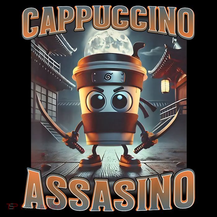 Italian Brainrot Cappuccino Assassino, Funny Cappuccino Meme Tall T-Shirt