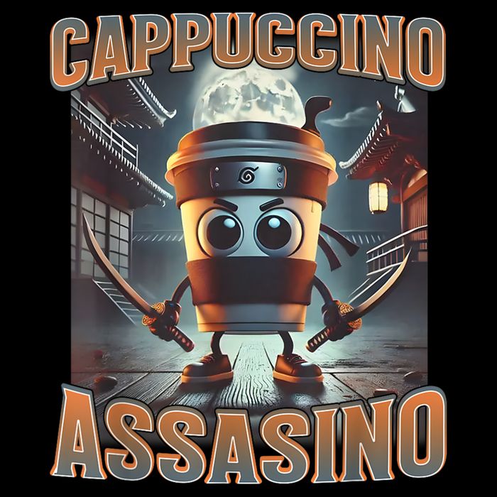 Italian Brainrot Cappuccino Assassino, Funny Cappuccino Meme 16 in Basic Backpack