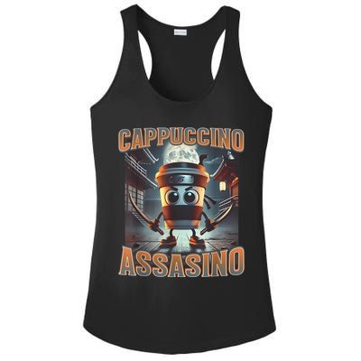 Italian Brainrot Cappuccino Assassino, Funny Cappuccino Meme Ladies PosiCharge Competitor Racerback Tank