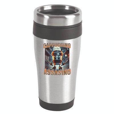 Italian Brainrot Cappuccino Assassino, Funny Cappuccino Meme 16oz Travel Tumbler