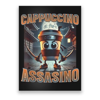 Italian Brainrot Cappuccino Assassino, Funny Cappuccino Meme Poster