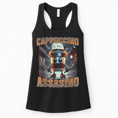 Italian Brainrot Cappuccino Assassino, Funny Cappuccino Meme Womens Tank Top