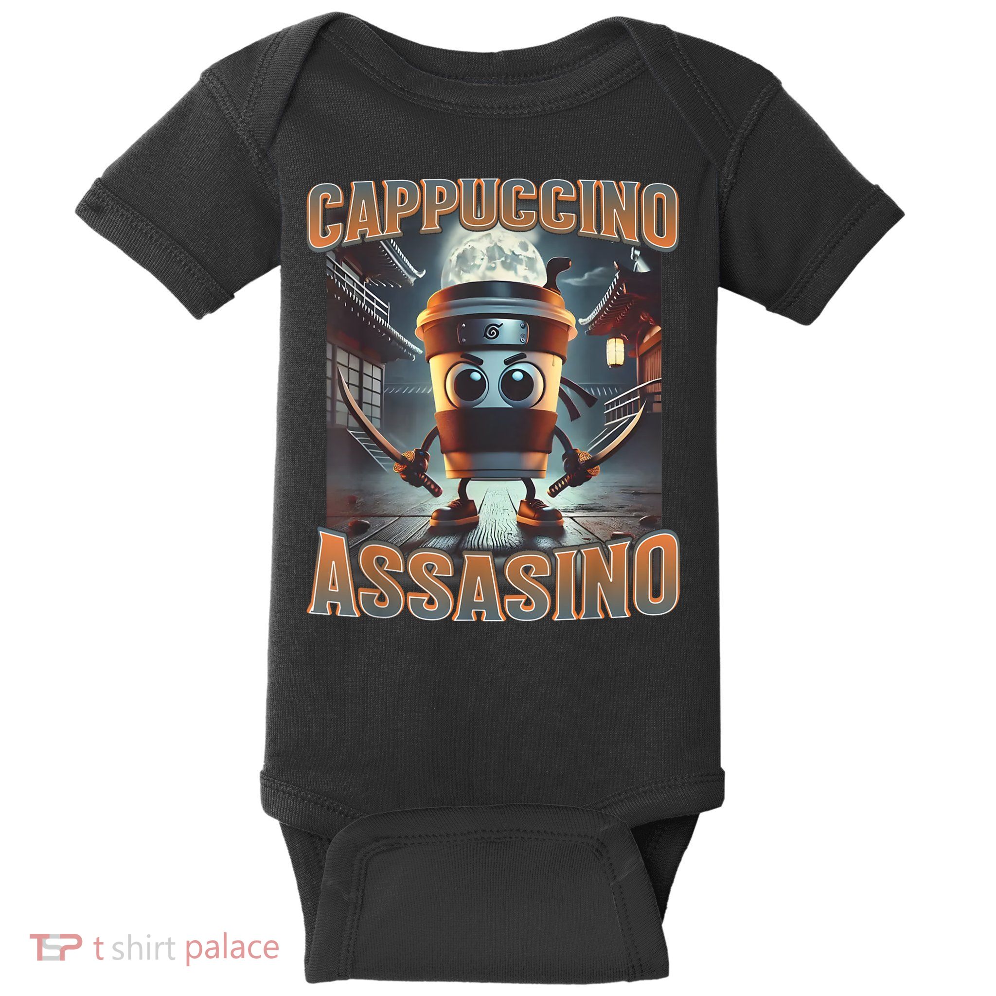 Italian Brainrot Cappuccino Assassino, Funny Cappuccino Meme Baby Bodysuit