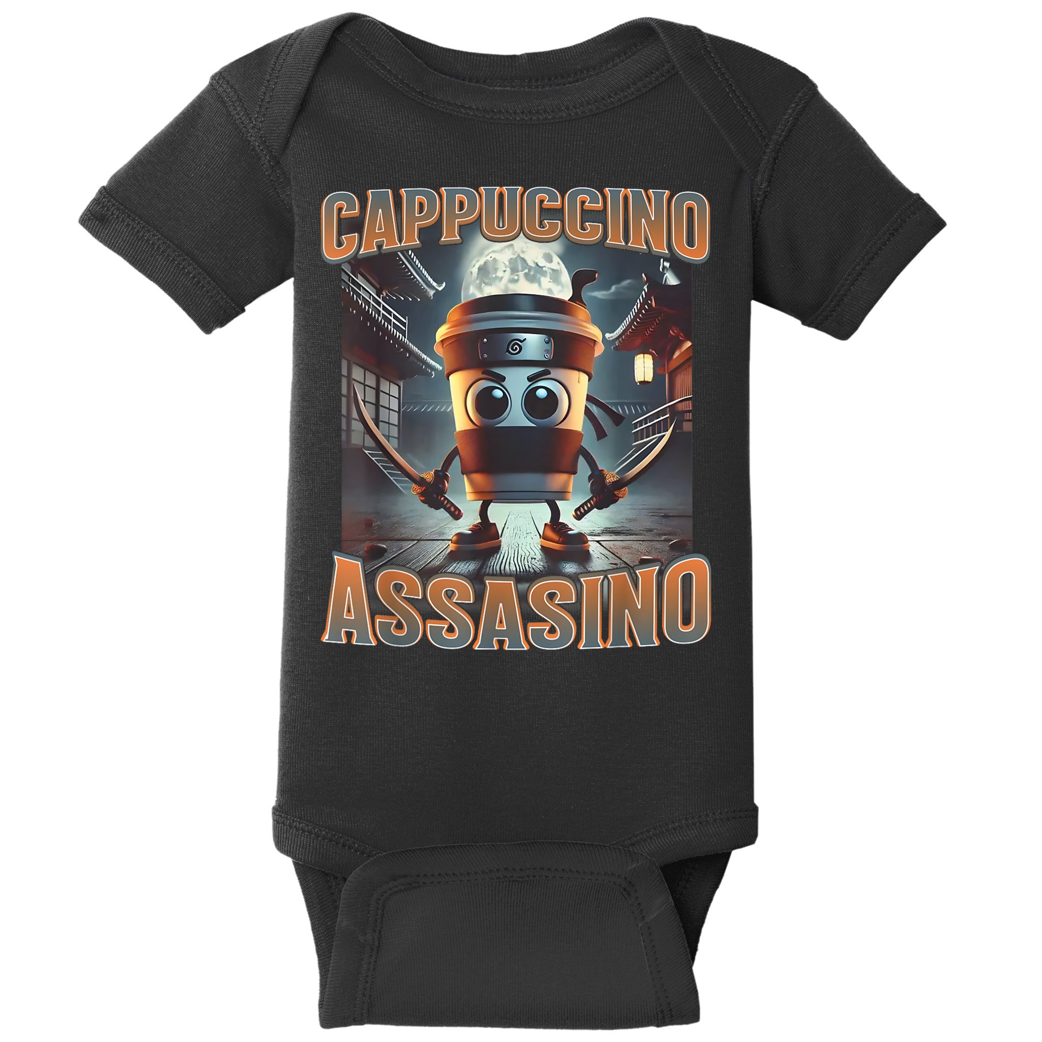 Italian Brainrot Cappuccino Assassino, Funny Cappuccino Meme Baby Bodysuit