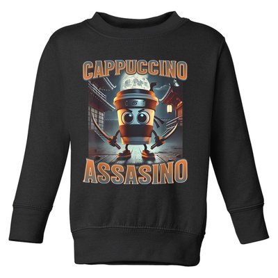 Italian Brainrot Cappuccino Assassino, Funny Cappuccino Meme Toddler Sweatshirt