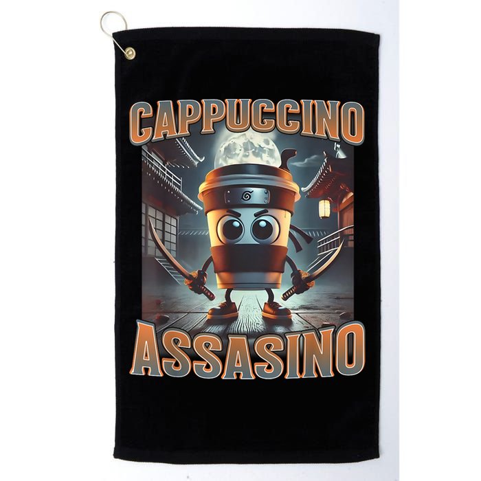 Italian Brainrot Cappuccino Assassino, Funny Cappuccino Meme Golf Towel