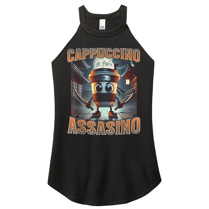 Italian Brainrot Cappuccino Assassino, Funny Cappuccino Meme Women's Perfect Tri Rocker Tank