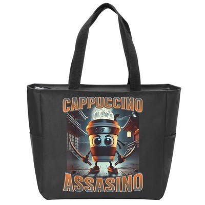 Italian Brainrot Cappuccino Assassino, Funny Cappuccino Meme Zip Tote Bag
