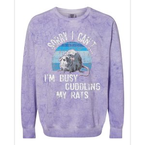 IM Busy Cuddling My Rats Rodent Lover Rat Owner Colorblast Crewneck Sweatshirt