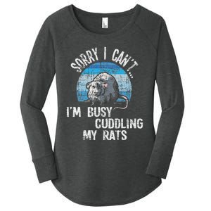 IM Busy Cuddling My Rats Rodent Lover Rat Owner Women's Perfect Tri Tunic Long Sleeve Shirt