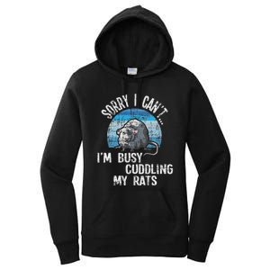 IM Busy Cuddling My Rats Rodent Lover Rat Owner Women's Pullover Hoodie