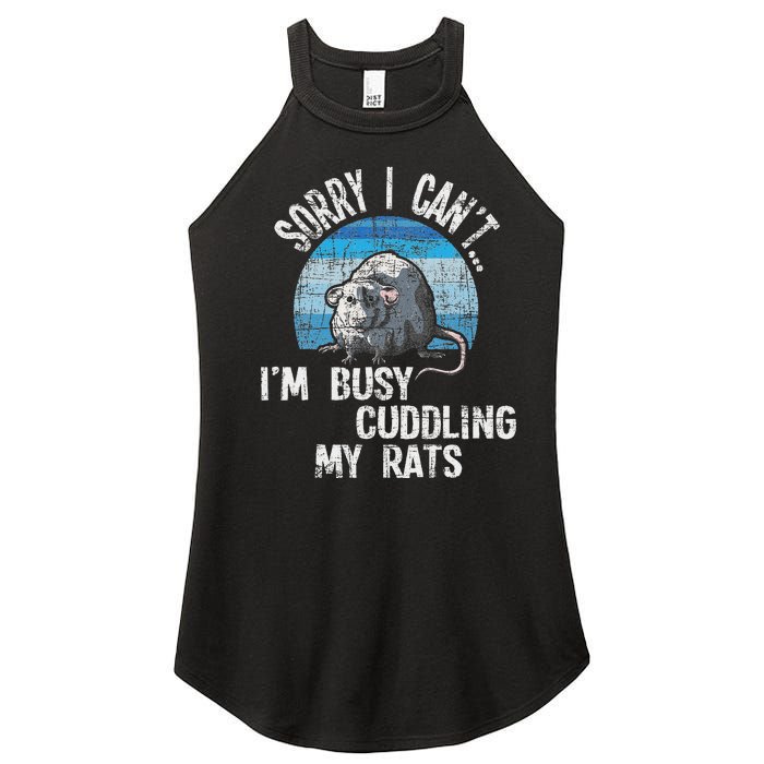 IM Busy Cuddling My Rats Rodent Lover Rat Owner Women's Perfect Tri Rocker Tank