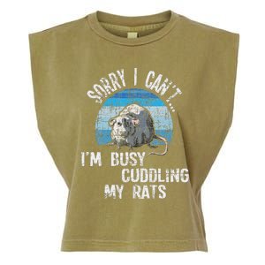 IM Busy Cuddling My Rats Rodent Lover Rat Owner Garment-Dyed Women's Muscle Tee