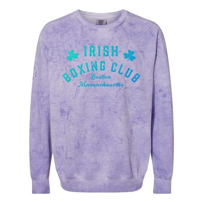 Irish Boxing Club Boston Massachusetts Cute Gift Shamrock Meaningful Gift Colorblast Crewneck Sweatshirt