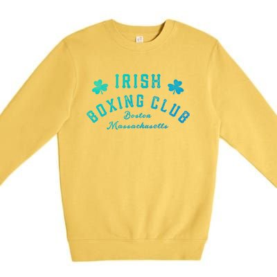 Irish Boxing Club Boston Massachusetts Cute Gift Shamrock Meaningful Gift Premium Crewneck Sweatshirt