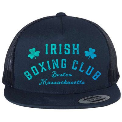 Irish Boxing Club Boston Massachusetts Cute Gift Shamrock Meaningful Gift Flat Bill Trucker Hat