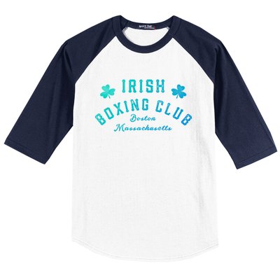 Irish Boxing Club Boston Massachusetts Cute Gift Shamrock Meaningful Gift Baseball Sleeve Shirt